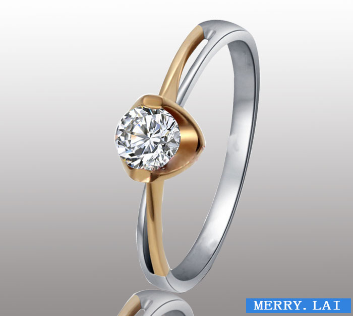 水晶不銹鋼戒指